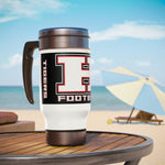 Hurricane Football Stainless Steel Travel Mug with Handle, 14oz