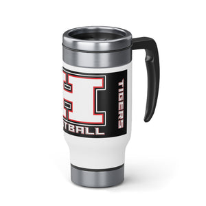 Hurricane Football Stainless Steel Travel Mug with Handle, 14oz