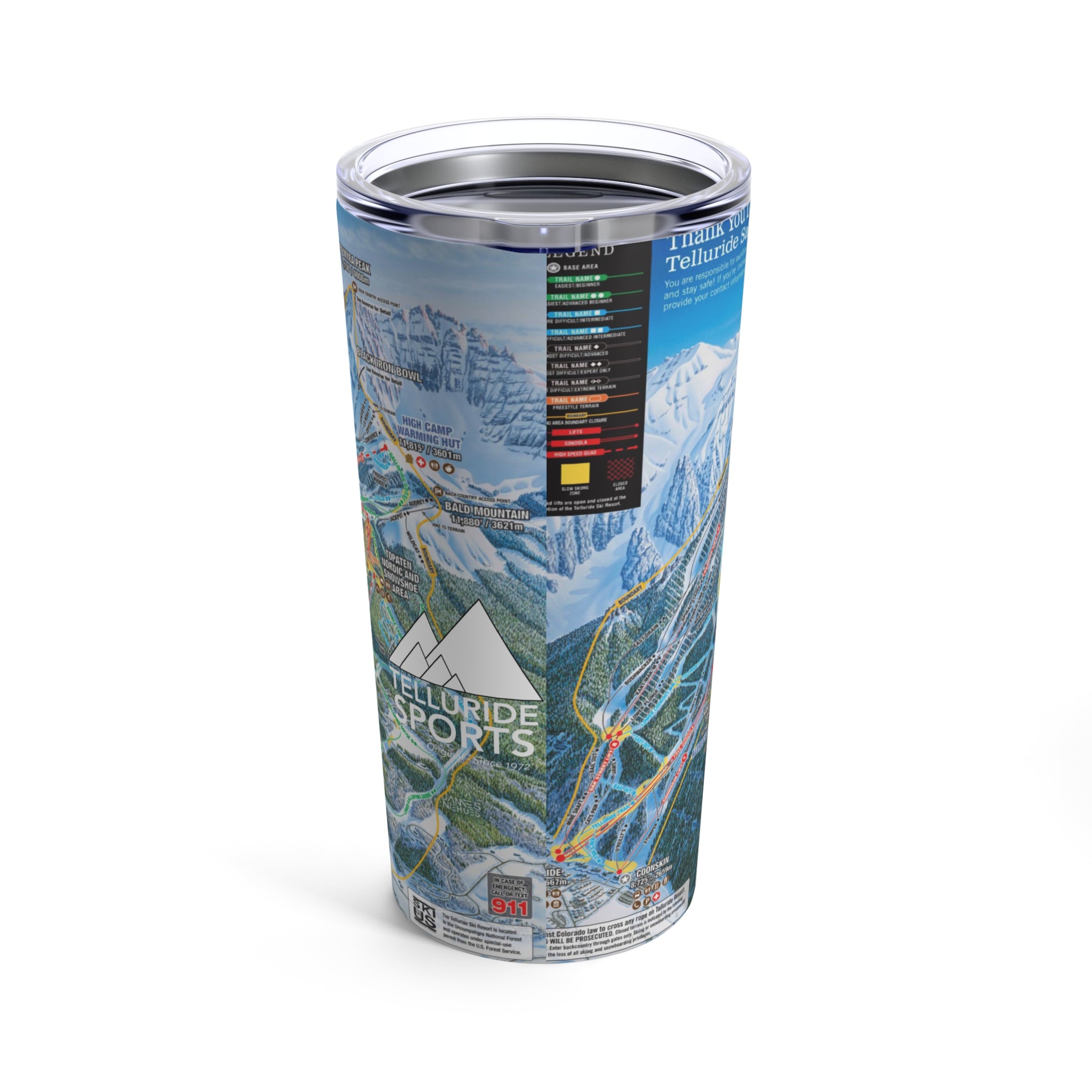 Telluride Trail Map Tumbler 20oz