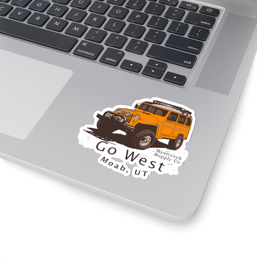 Go West Moab - Vintage Overland Jeep Sticker