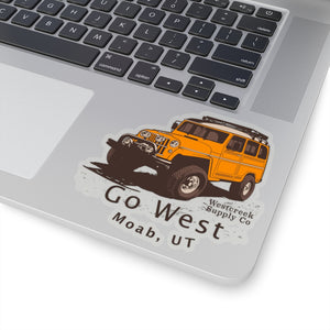 Go West Moab - Vintage Overland Jeep Sticker