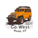 Go West Moab - Vintage Overland Jeep Sticker