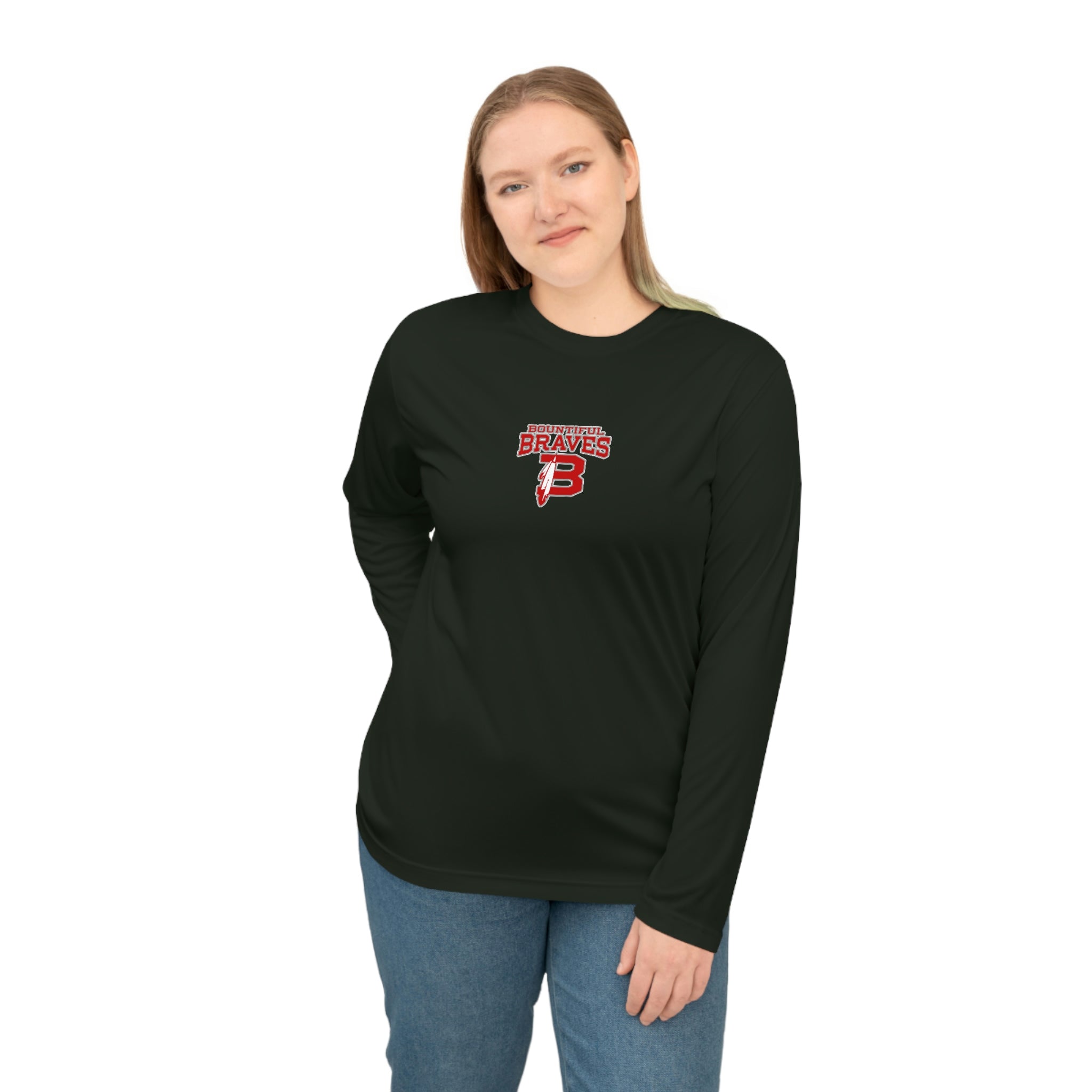 Braves Feather Long Sleeve Performance Shirt - Two Sides