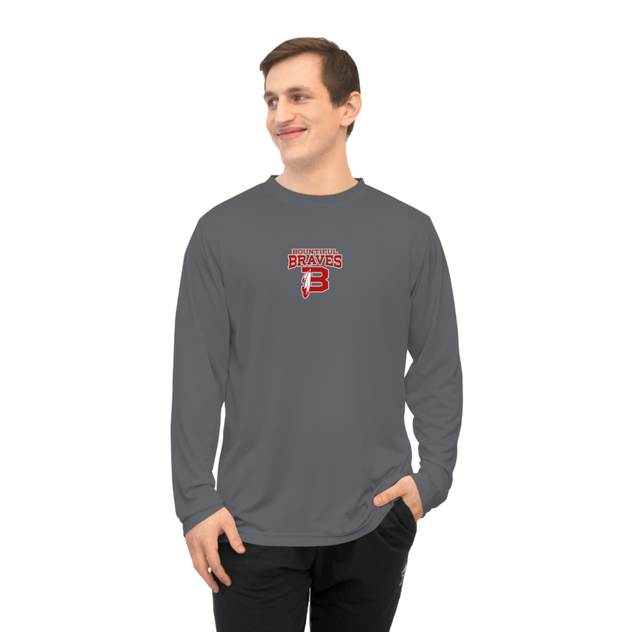 Braves Feather Long Sleeve Performance Shirt - Two Sides