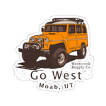 Go West Moab - Vintage Overland Jeep Sticker