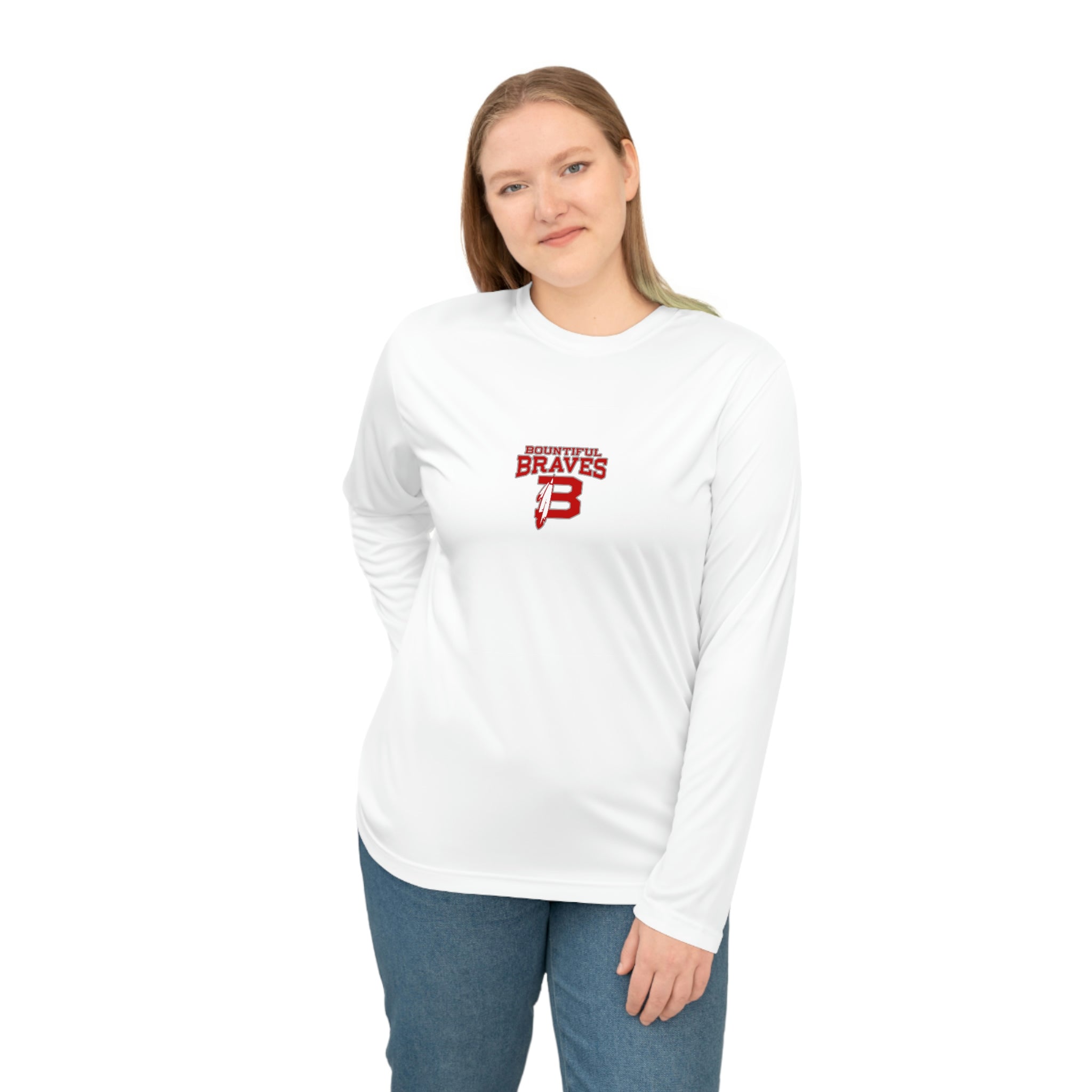 Braves Feather Long Sleeve Performance Shirt - Two Sides