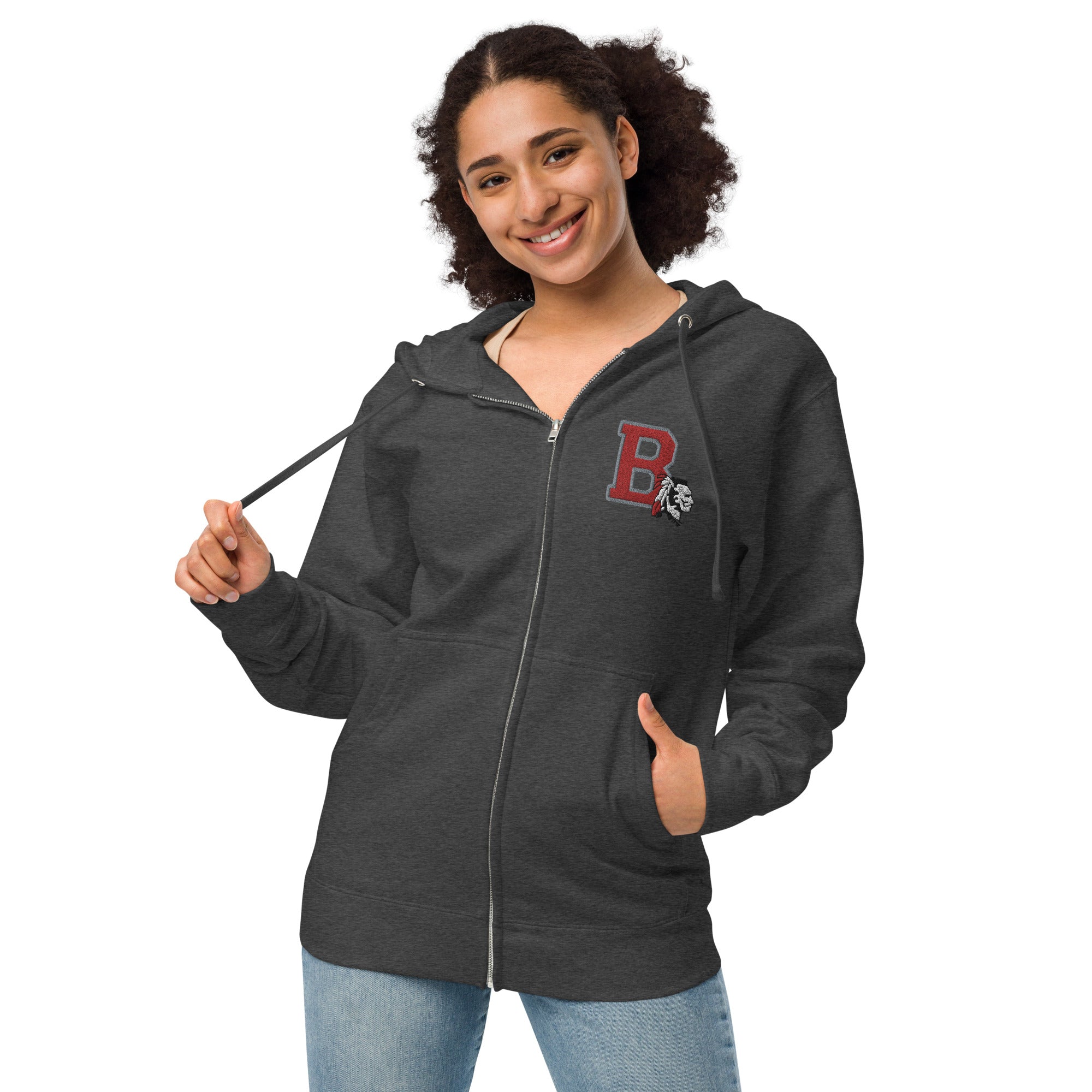 Braves Zip Up Hoodie - Embroidered